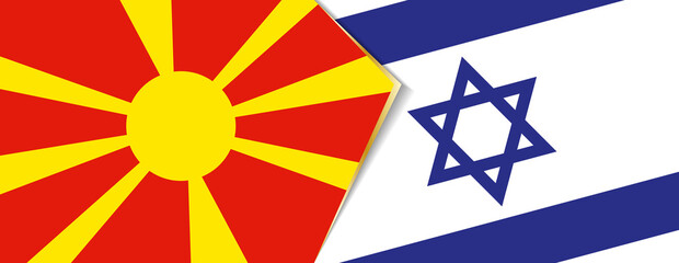 Macedonia and Israel flags, two vector flags. - obrazy, fototapety, plakaty
