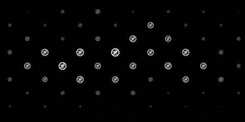 Dark Gray vector background with covid-19 symbols.