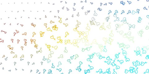 Light Blue, Yellow vector backdrop with woman's power symbols.