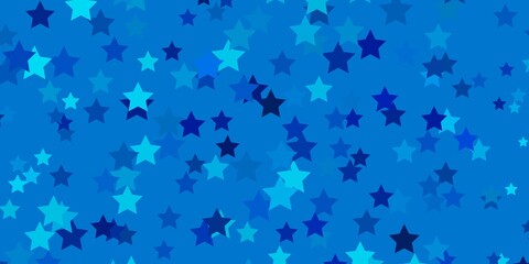 Light BLUE vector background with small and big stars. Blur decorative design in simple style with stars. Best design for your ad, poster, banner.