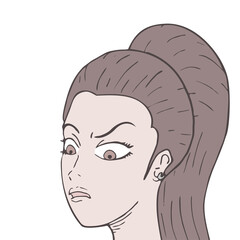 Design of angry woman face