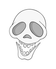 Design of funny skull illustration