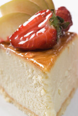 Close-up of a slice of cheesecake
