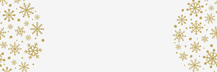 Christmas banner with festive snowflakes and copyspace. Concept of Xmas decoration. Vector