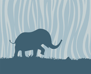 Creative design of elephant walking illustration