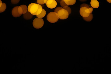 abstract yellow christmas lights