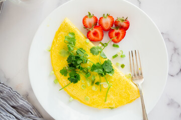 Egg Omelet with Strawberries