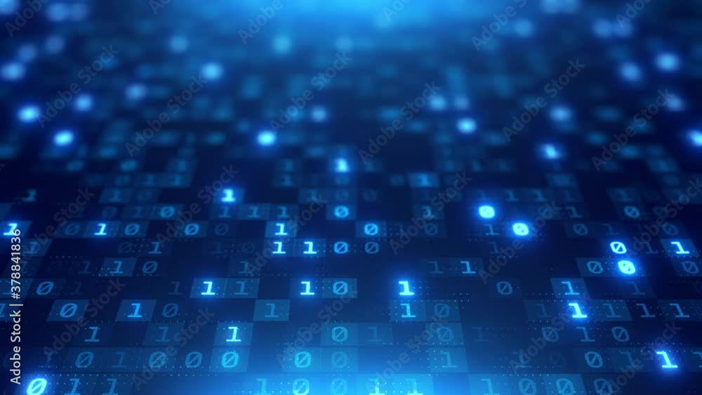 Sticker binary digital numbers one background video