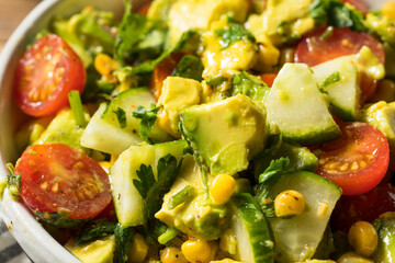 Healthy Organic Avocado Tomato Salad