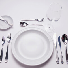 Close-up of a dressed dinner table