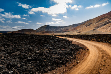 Paisajes del volcán Caldera Blanca de Lanzarote
