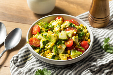 Healthy Organic Avocado Tomato Salad