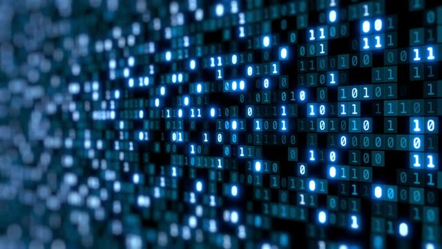  flowing binary programming code background