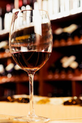 Close-up of a glass of red wine