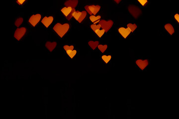 red heart shape abstract lights