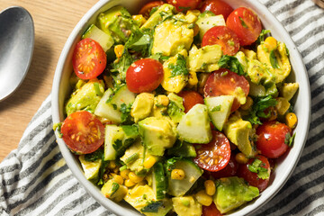 Healthy Organic Avocado Tomato Salad