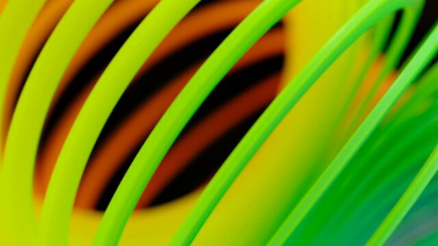 Background vibrant colors diagonal motion. Colorful abstract rainbow curves moving. Smooth loop animation in 4K. 