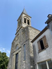 Fototapeta na wymiar Eglise de Saint Cirq Lapopie dans le Lot, Occitanie