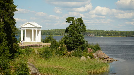 gazebo in the park by the bay