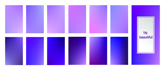 Fototapeta premium A set of purple gradient backgrounds. Modern screen vector design for mobile app. Soft and dark color gradients. Vector graphics.