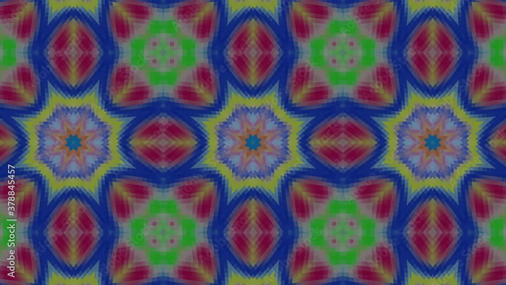 Aufkleber abstract animated kaleidoscope pattern. 3d render