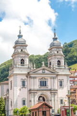 Naklejka premium Church in Mieres (in Spanish Iglesia de San Juan) at a place called Plaza Requexu in Northern Spain Asturias
