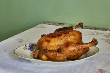 roasted chicken on a plate
