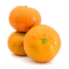 ripe juicy tangerine on a white background