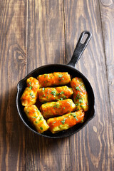 Cabbage rolls stuffed with ground beef and rice