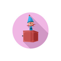 Flat design Clown Jack In The Box