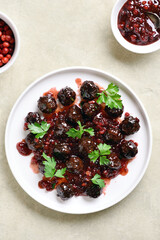 Meatballs with cranberry sauce