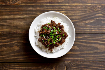Korean ground beef and rice bowl