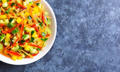 Healthy vegetable salad in bowl