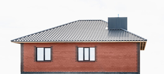 New house under construction with new Windows