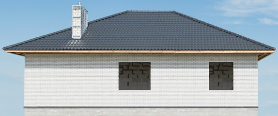 New house under construction without Windows