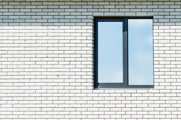 New close-up window in a building under construction
