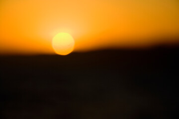 Sunset over a mountain range, Santa Monica, Los Angeles County, California, USA