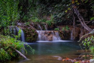 Magical Kursunlu Waterfalls in Antalya, Turkey. Kursunlu selalesi. July 2020, long exposure.
