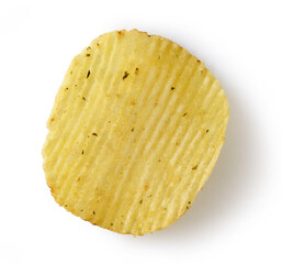 potato chip on white background