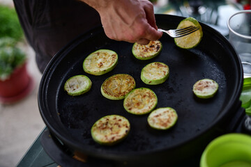 Tasty grilled zucchini