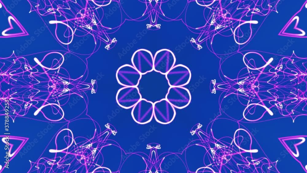 Aufkleber abstract animated kaleidoscope pattern. 3d render
