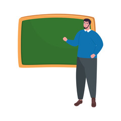 School teacher man with board design, Education class lesson and knowledge theme Vector illustration