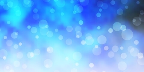 Light BLUE vector texture with circles. Abstract colorful disks on simple gradient background. New template for your brand book.