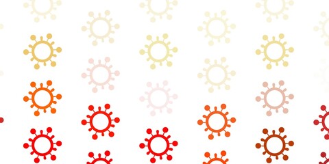 Light Orange vector backdrop with virus symbols.