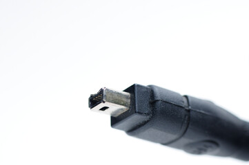 Cable with 1394 and iLink plugs on white background