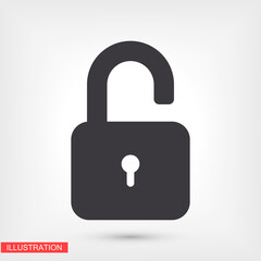 OPEN lock icon. Vector  Eps 10 . Lorem Ipsum Flat Design padlock