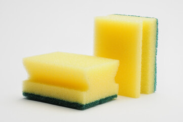 Sponge for washing dishes and plumbing on a white background