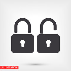 OPEN lock icon. Vector  Eps 10 . Lorem Ipsum Flat Design padlock