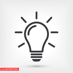 bulb icon Vector Eps 10 Lorem Ipsum Flat Design light  lamp symbol