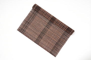 Bamboo mat on a white background
